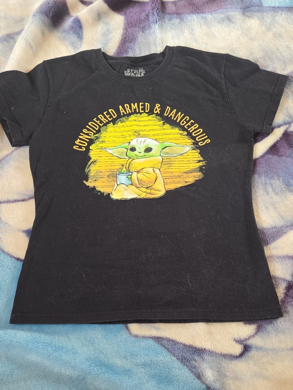 Star Wars Black Womans Grogu 'Considered Armed & Dangerous' Graphic Tee